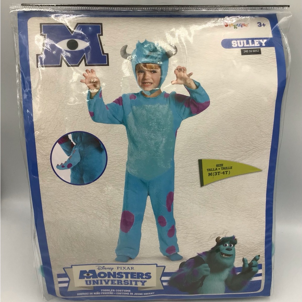 Sulley Monsters Inc University Kids Costume - Blue and Purple. Size 3T-4T